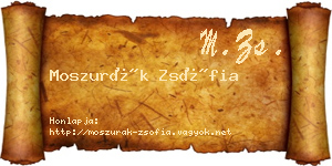 Moszurák Zsófia névjegykártya